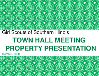 TOWN HALL MEETING  PROPERTY PRESENTATION  March 5, 2020  Ground Rules Stay mentally present- listen