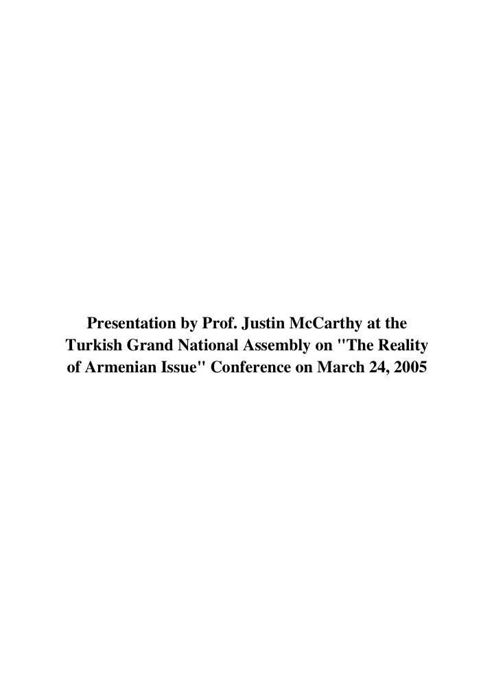 presentation by prof justin mccarthy at the turkish grand