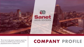 COMPANY PROFILE  business in the ASEAN Economic Community (AEC),  geographically known as Southeast