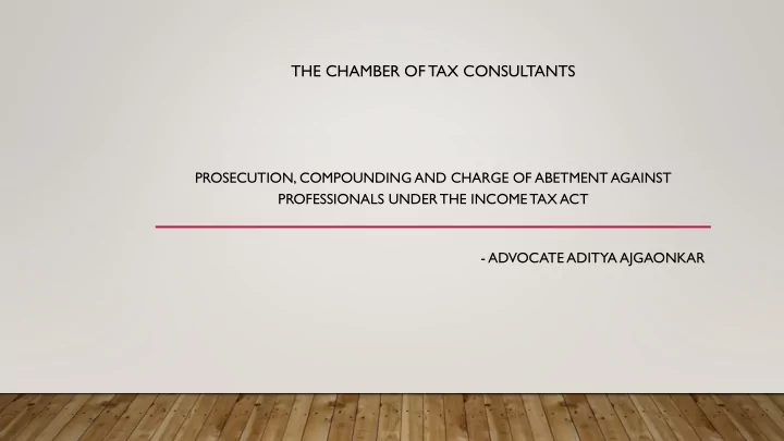 the chamber of tax consultants