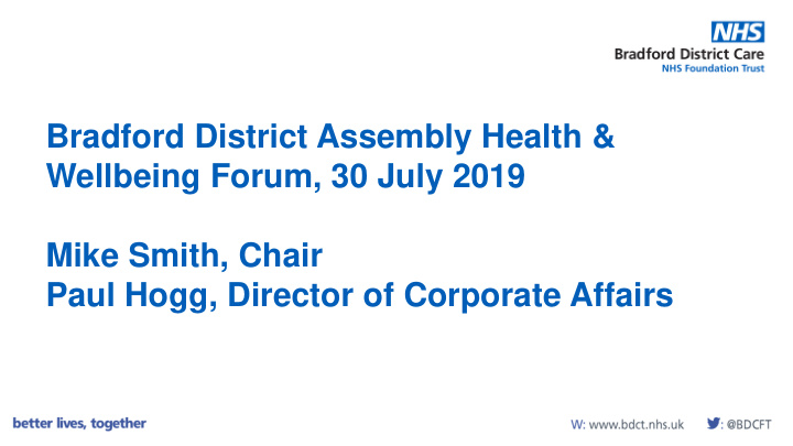 bradford district assembly health