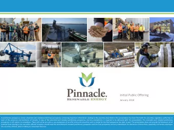 Initial Public Offering  January 2018  A preliminary prospectus and an amended and restated