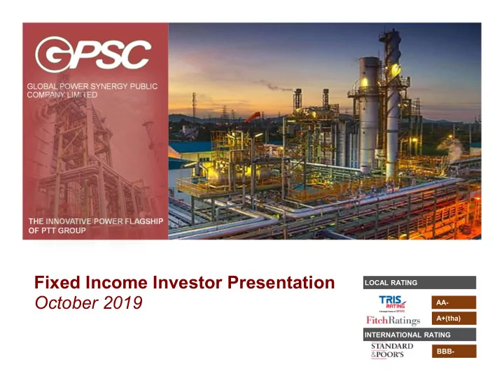 fixed income investor presentation