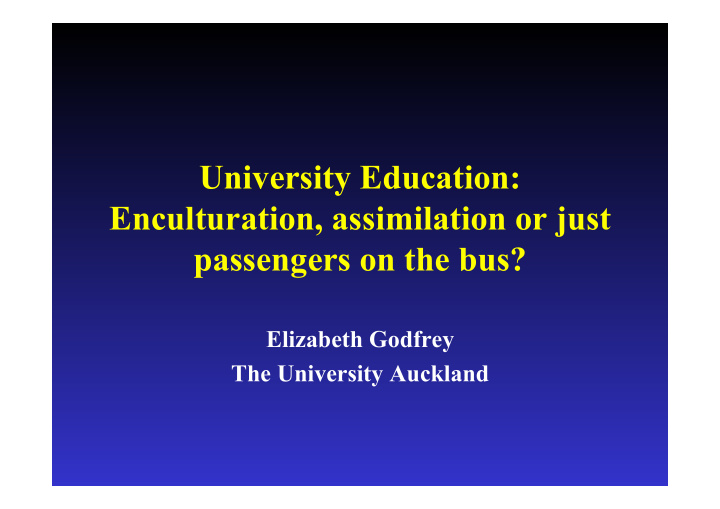 university education enculturation assimilation or just