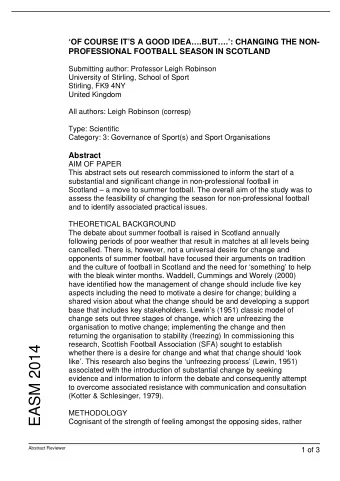 EASM 2014  whether there is a desire for change and what that change should look  like. This