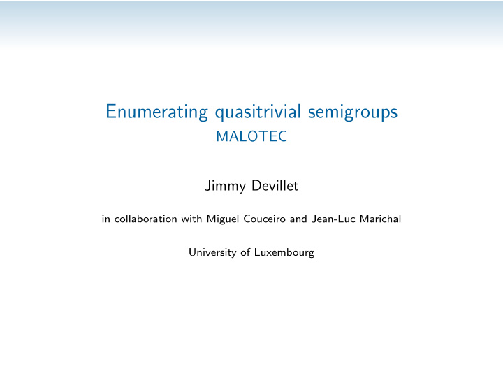 enumerating quasitrivial semigroups