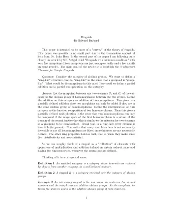 Ringoids  By Edward Burkard  This paper is intended to be more of a &quot;survey&quot; of the