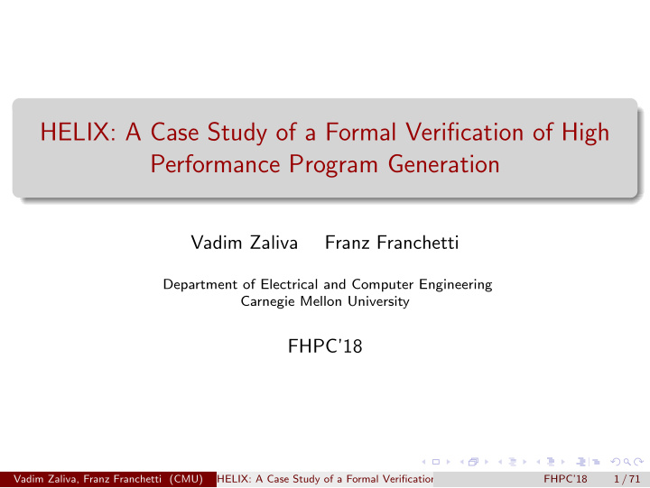helix a case study of a formal verification of high