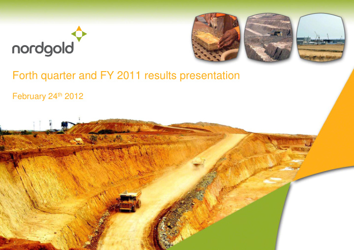forth quarter and fy 2011 results presentation