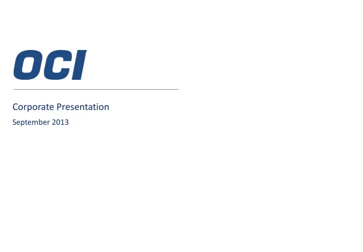 september 2013 about oci n v