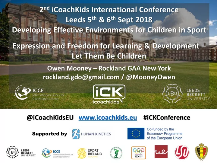 developing effective environments for children in sport