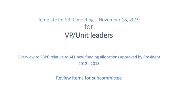 for vp unit l lea eader ers