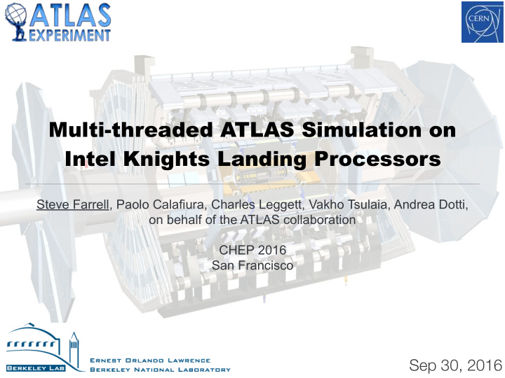 multi threaded atlas simulation on intel knights landing