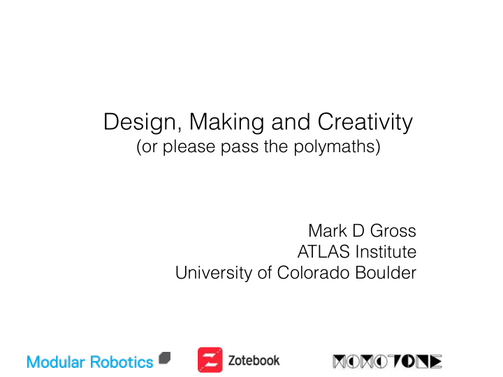 design making and creativity