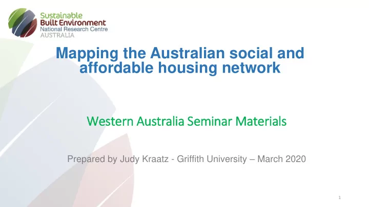 mapping the australian social and affordable housing