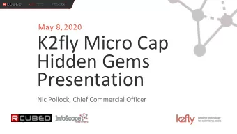 Hidden Gems  Presentation  Nic Pollock, Chief Commercial Officer  ASX:K2F  2  DISCLAIMER  Important