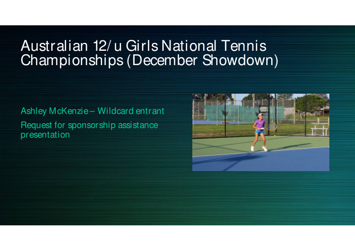 australian 12 u girls national tennis championships