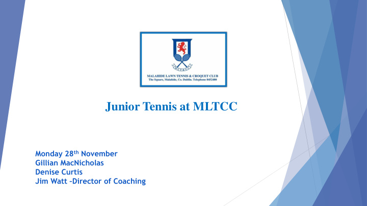 junior tennis at mltcc