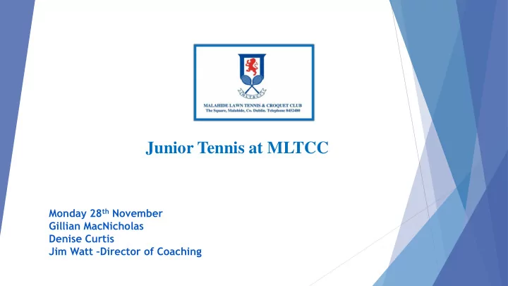junior tennis at mltcc