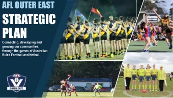 STRATEGIC   PLAN  Connecting, developing and  growing our communities,  through the games of