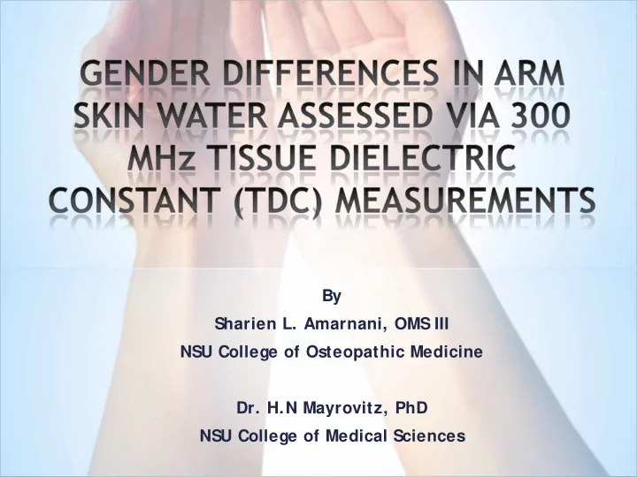 by sharien l amarnani oms iii nsu college of osteopathic