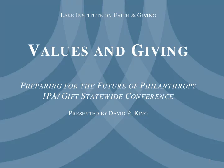 what do we know landscape of religious giving