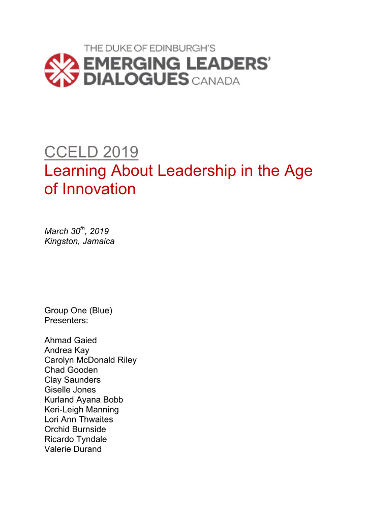 cceld 2019 learning about leadership in the age of