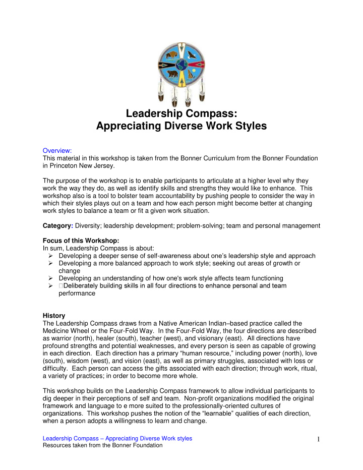 leadership compass appreciating diverse work styles