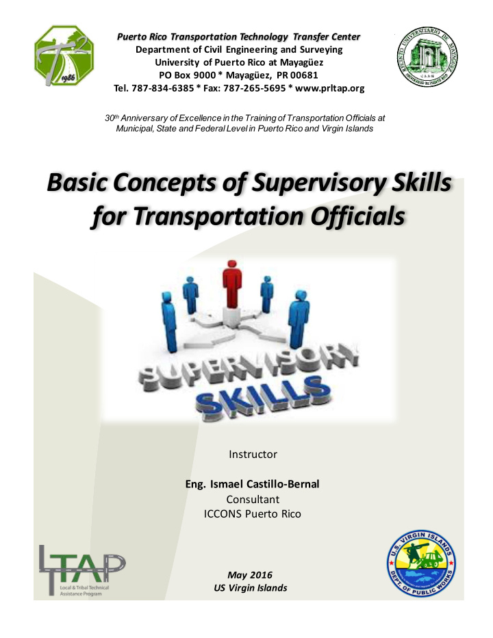 basic concepts of supervisory skills for transportation