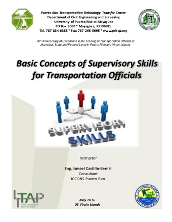 Basic  Concepts  of  Supervisory  Skills    for  Transportation  Officials