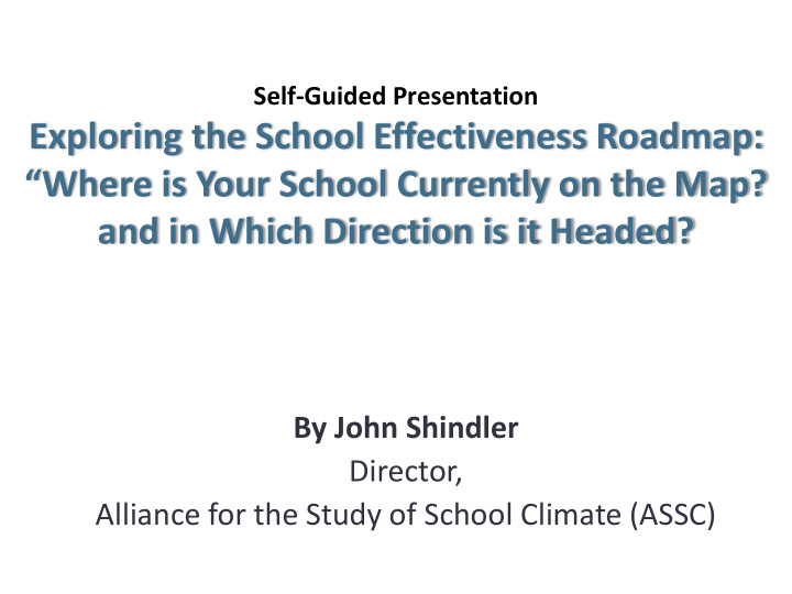 exploring the school effectiveness roadmap