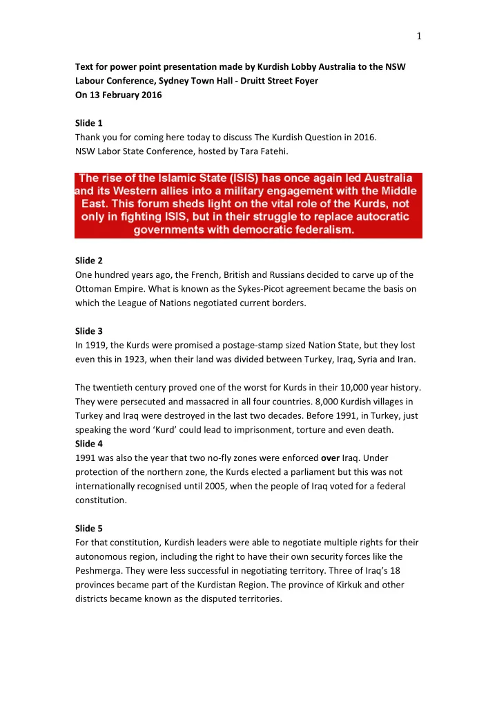 1 text for power point presentation made by kurdish lobby