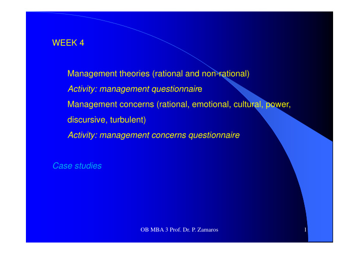 week 4 management theories rational and non rational