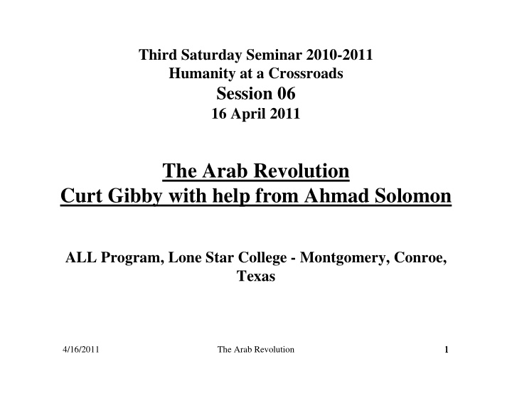the arab revolution curt gibby with help from ahmad