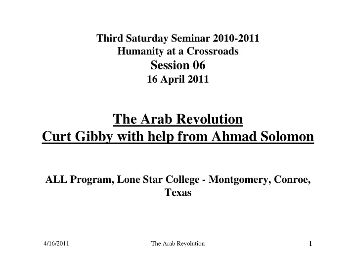 the arab revolution curt gibby with help from ahmad