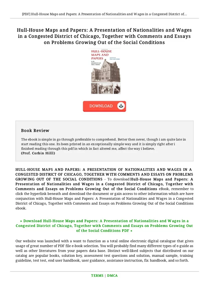 hull house maps and papers a presentation of