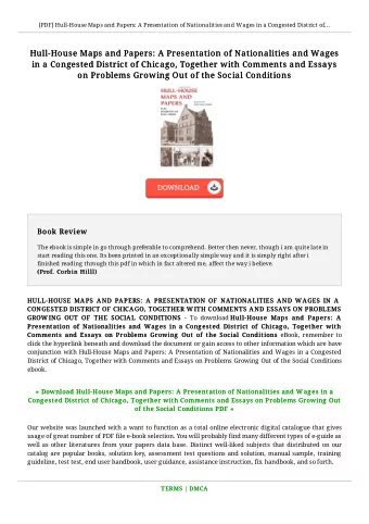 Hull-House Maps and Papers: A Presentation of Nationalities and Wages  Hull-House Maps and Papers: