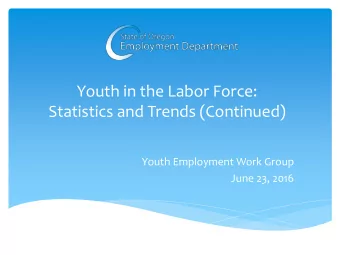 Youth in the Labor Force:  Statistics and Trends (Continued)  Youth Employment Work Group  June 23,