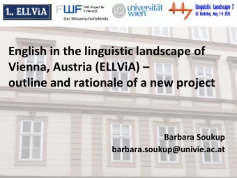 English in the linguistic landscape of Vienna, Austria (ELLViA)   outline and rationale of a new