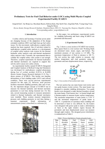 Preliminary Tests for Fuel Clad Behavior under LOCA using Multi Physics Coupled  Experimental