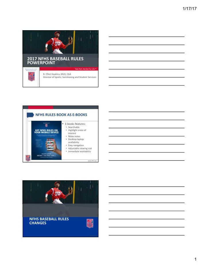 2017 nfhs baseball rules powerpoint