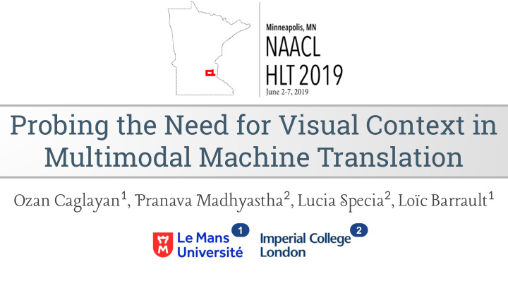 probing the need for visual context in multimodal machine