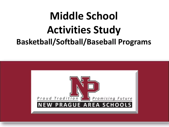 middle school activities study