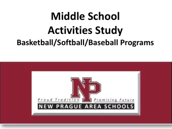 Middle School  Activities Study  Basketball/Softball/Baseball Programs  DECISION MAKING PROCESS  1)