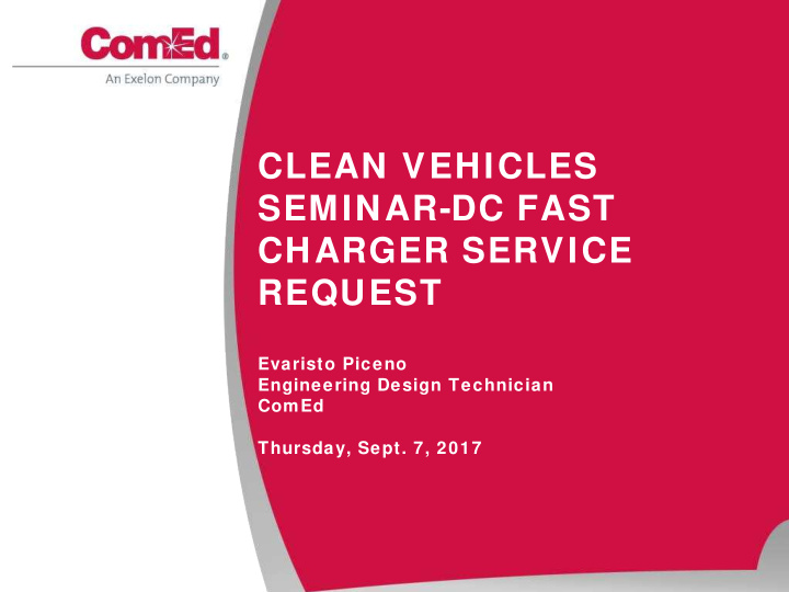 clean vehicles seminar dc fast charger service request