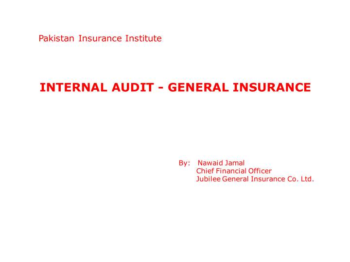 internal audit general insurance
