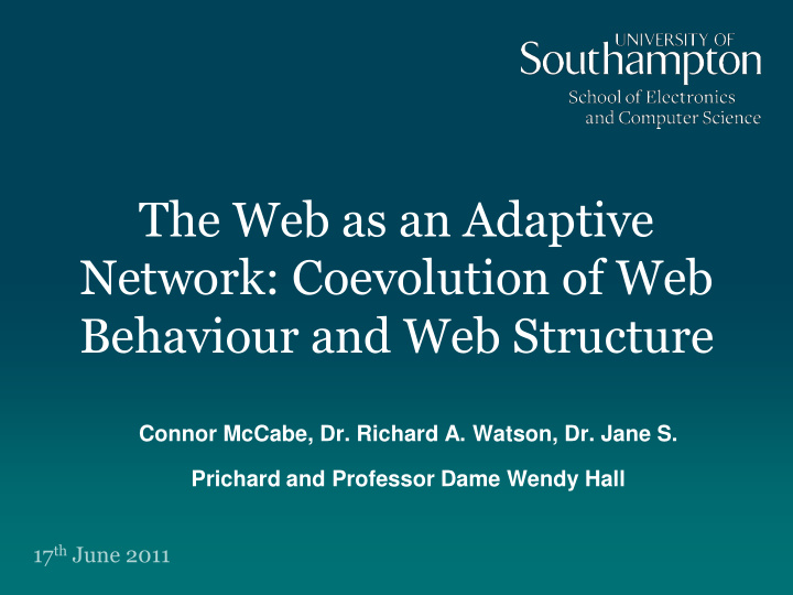 network coevolution of web behaviour and web structure