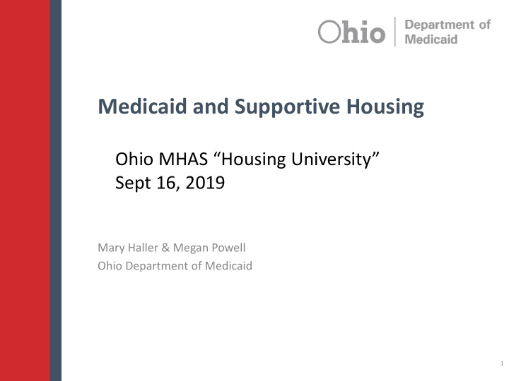 medicaid and supportive housing