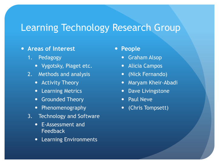 learning technology research group