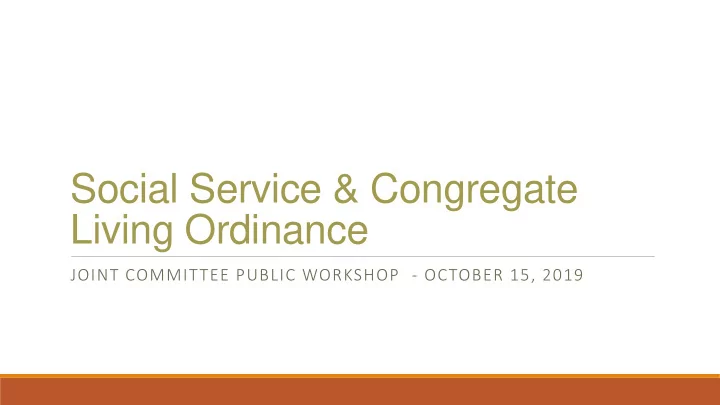 living ordinance